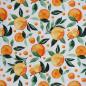 Preview: Dekostoff Panama Orangen orange weiß